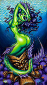 Tom Laura aka BigToe - Green Siren - Canvas Giclee