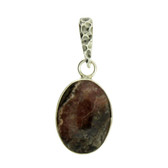 Small Brown Pink Sterling Silver Rhodochrosite Pendant