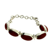 Rust Carnelian Sterling Silver Bracelet