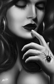 Black Widow Hand by Horbe Canvas Giclee Art Print Sexy Woman and Spider