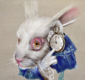 White Rabbit Time by Manuela Lai Canvas Giclee Art Print Alice In Wonderland