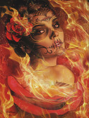 Burning Desire by Daniel Esparza Canvas Giclee Art Print Day of the Dead Beautiful Sugar Skull Mask