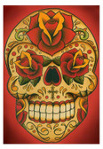 Inphamus Dia by Lil Chris Tattoo Art Print Day of the Dead Sugar Skull