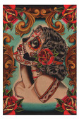 Muerta by Lil Chris Fine Art Print Day of the Dead Sugar Skull and Roses