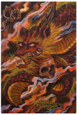 Dragons Descent and Skull by Manuel Valenzuela Tattoo Fine Art Print