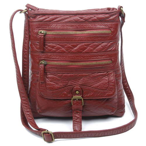 The Danni Crossbody Purse Burgundy Vegan Leather Shoulder Bag - Purple ...