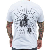 Machine by Lucky Aki Men's White Tee Shirt Tattoo Art Gun