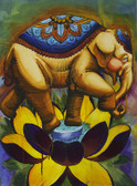 Elephant Lotus by Marcos Villagran Tattoo Art Canvas Giclee