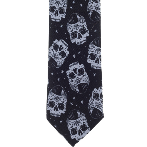 Kustom Kreeps Tattooed Skull Day of the Dead Graphic Men's Tie - Purple ...