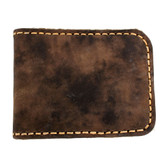 Men's Brown Soft Leather Bi-Fold Wallet with Edge Stitching