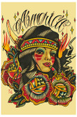 America by Johnny Gargan Tattoo Art Print Native American Indian