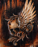 Winged Skull by Manuel Valenzuela Canvas Giclee Tattoo Art Print