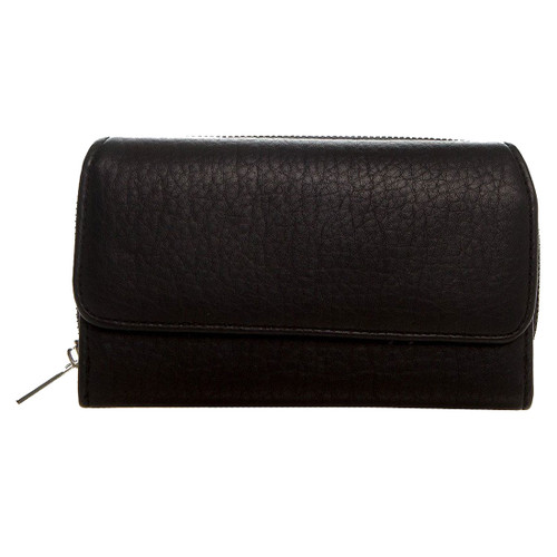 Women's Continental Wallet Black Clutch Zip Around Pocketbook - Purple ...