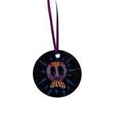 Day of the Dead Purple Sugar Skull Metal Ornament