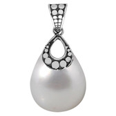 Sterling Silver Pear Shaped Pendant with Mother of Pearl