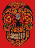 New School Dia by Lil Chris Canvas Giclee Art Print Day of the Dead Sugar Skull