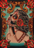 Muerta by Lil Chris Canvas Giclee Art Print Day of the Dead Sugar Skull