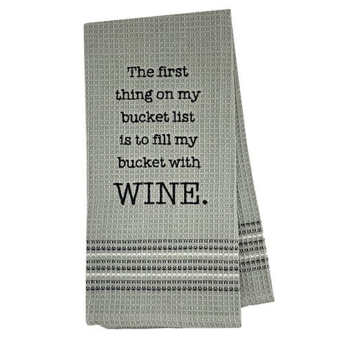 WINE BUCKET LIST KITCHEN DISHTOWEL PURPLE LEOPARD BOUTIQUE
