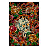 Scared Skull and Snakes by Brother Greg Canvas Giclee 