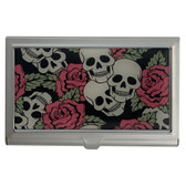 Skull and Roses ID Holder Business Card Case