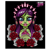 Miss Cherry Martini Zombie Girl Roses Canvas