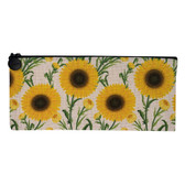 Sunflower Linen Zippered Pouch Makeup Bag