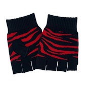 Red Zebra Animal Print Fingerless Gloves