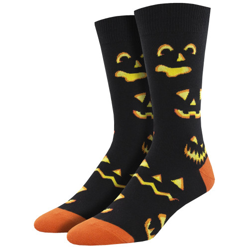 HALLOWEEN PUMPKIN MEN'S SOCKS | PURPLE LEOPARD BOUTIQUE