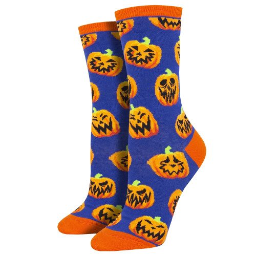 HALLOWEEN PUMPKIN WOMEN'S SOCKS | PURPLE LEOPARD BOUTIQUE