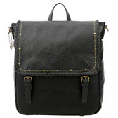 Vegan Leather Carolina Black Backpack Purse