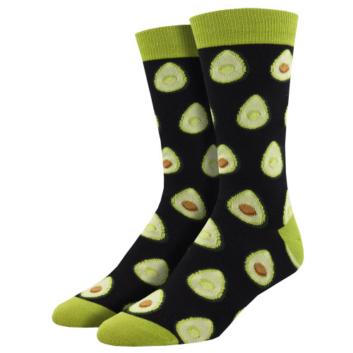 AVOCADO MEN'S BAMBOO CREW SOCKS | PURPLE LEOPARD BOUTIQUE