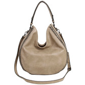 Taupe Hobo Crossbody Purse