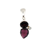 Red Garnet and Quartz pendant. 