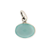 Teal blue faceted Chalcedony sterling silver pendant. 