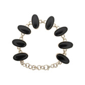 Black Onyx stone sterling silver bracelet.  