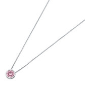 Pink CZ sterling silver necklace. 