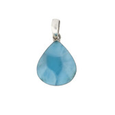 Teardrop shape blue Larimar pendant. 