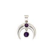 Amethyst crescent moon pendant. 