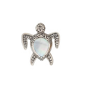 Mother of Pearl sea turtle sterling silver pendant. 