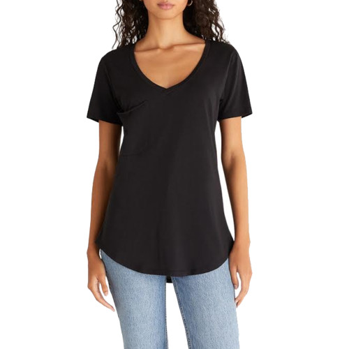 Z SUPPLY JET BLACK POCKET TEE | PURPLE LEOPARD BOUTIQUE