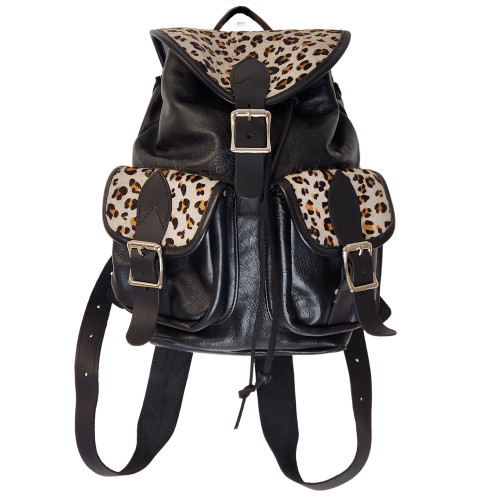 animal print backpack leather Leopard with 15 inch Laptop Capacity two top handles SAVANNAH leopard print backpack |