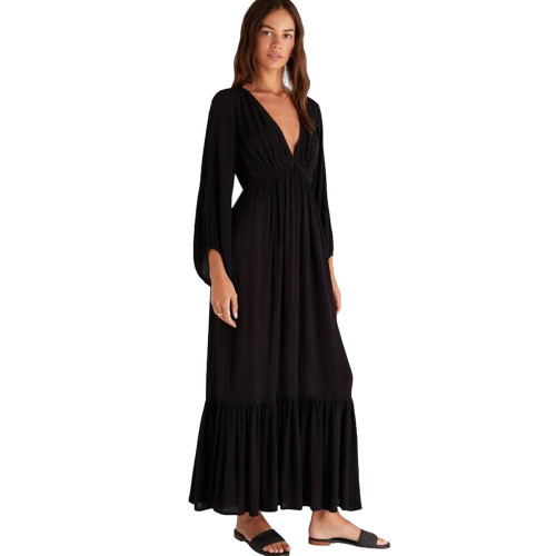 Z SUPPLY CELINA BLACK MAXI DRESS | PURPLE LEOPARD BOUTIQUE