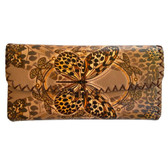 Butterfly Print Leatherette Wallet front view