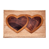 Double hearts dogwood wooden box. 