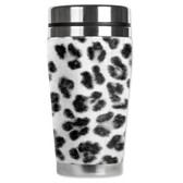 Snow Leopard Stainless Steel Neoprene Cover Travel Mug