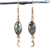 KBD Labradorite Tiny Moon Earrings