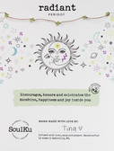 Soulku's celestial peridot necklace radiant. 