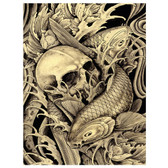 Clark North - Koi and Skull - Art Print