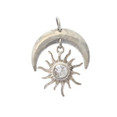 Clear Quartz sun and moon pendant. 