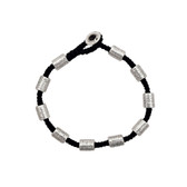 Cylinder Barrel silver alloy beaded bracelet. 